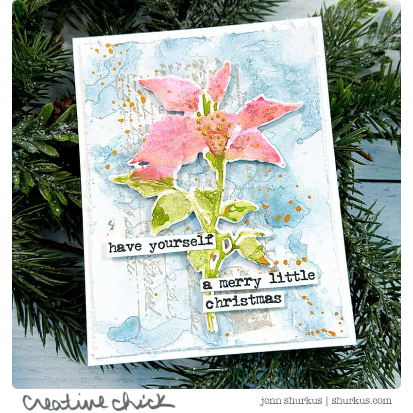 Tim Holtz Festive Collage Stamps with Simon Says Stamp Dies Bundle setfc25 Christmas Card | color-code:ALT10