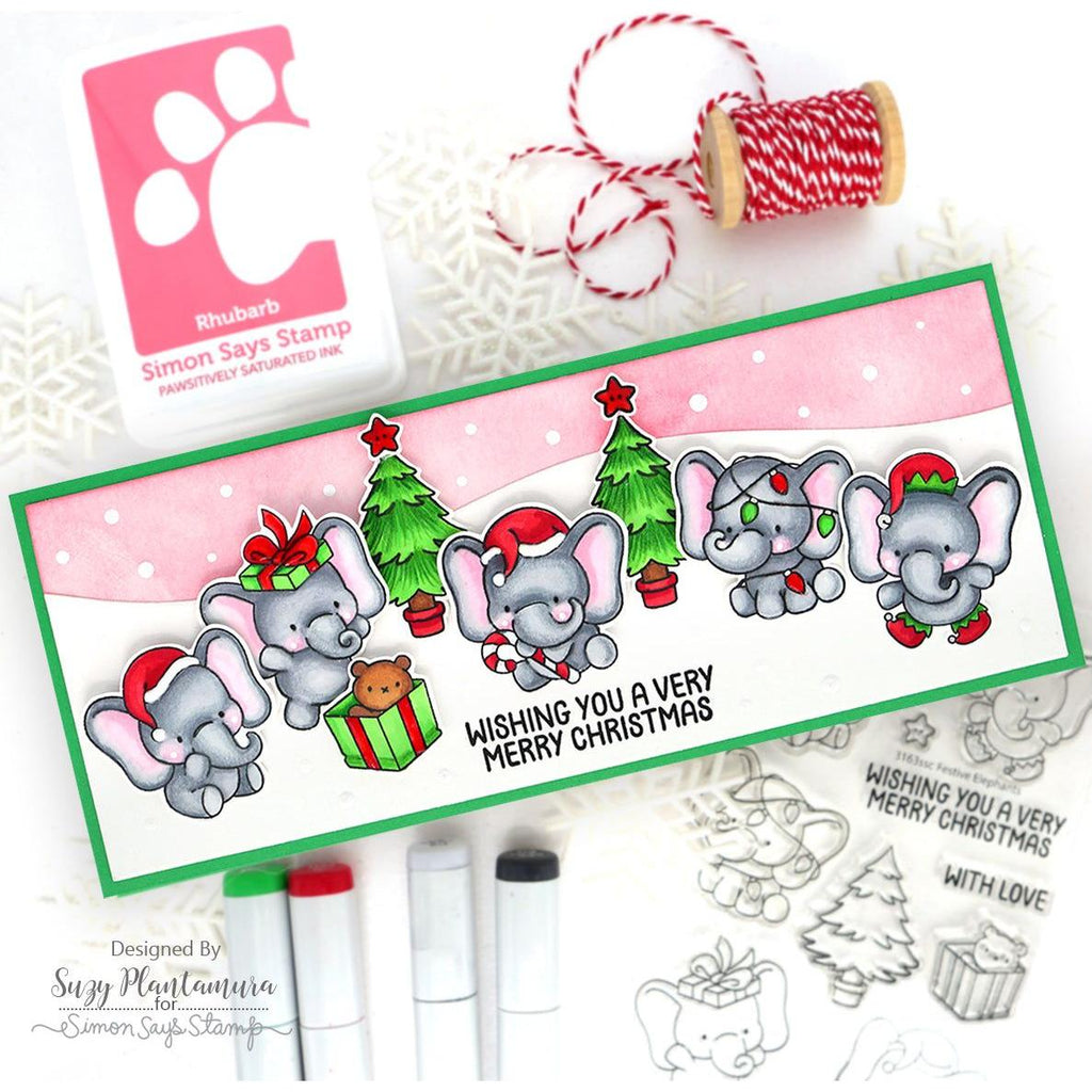 Simon Says Stamp Festive Elephants Wafer Dies 1252sdc Christmas Card | color-code:ALT01