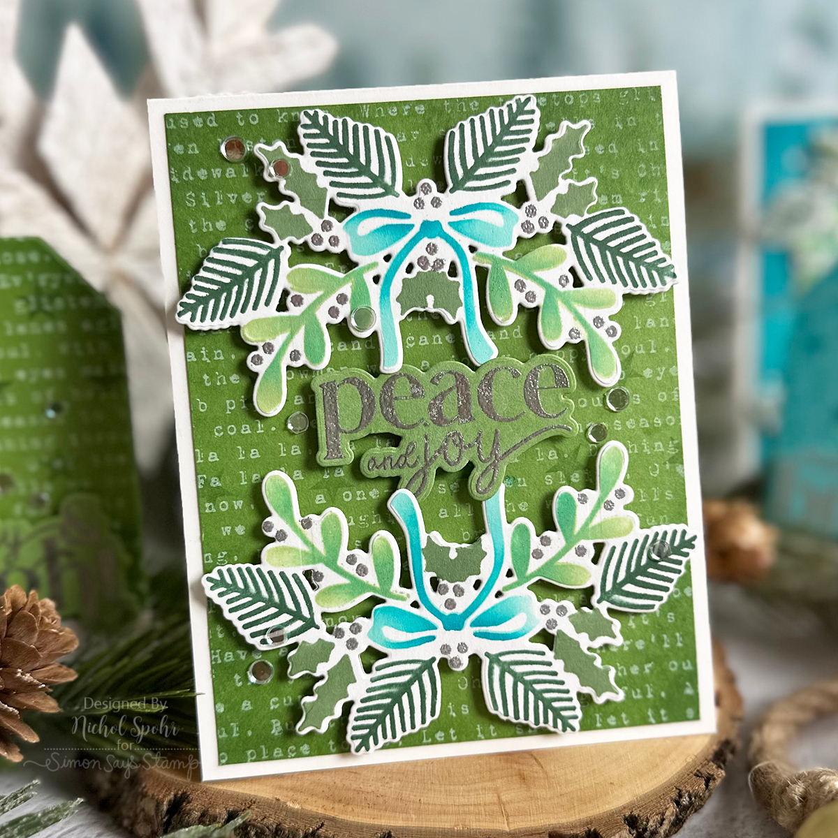 Simon Says Stamp Festive Swag Wafer Die 1337sdc Christmas Card | color-code:ALT02