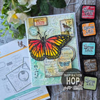 Tim Holtz Field Notes Stamps with Simon Says Stamp Dies Bundle setfn26 intage Butterfly Card