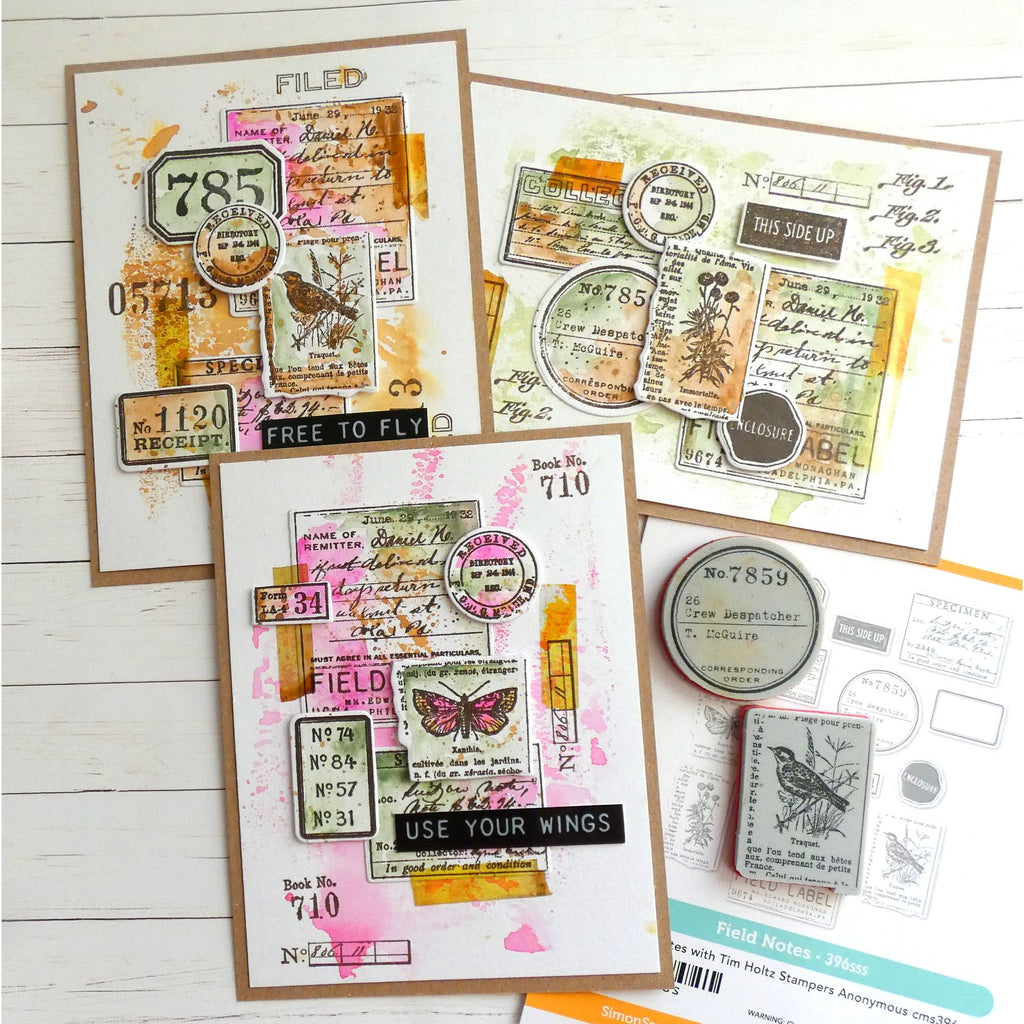 Tim Holtz Field Notes Stamps with Simon Says Stamp Dies Bundle setfn26 Vintage Cards | color-code:ALT06