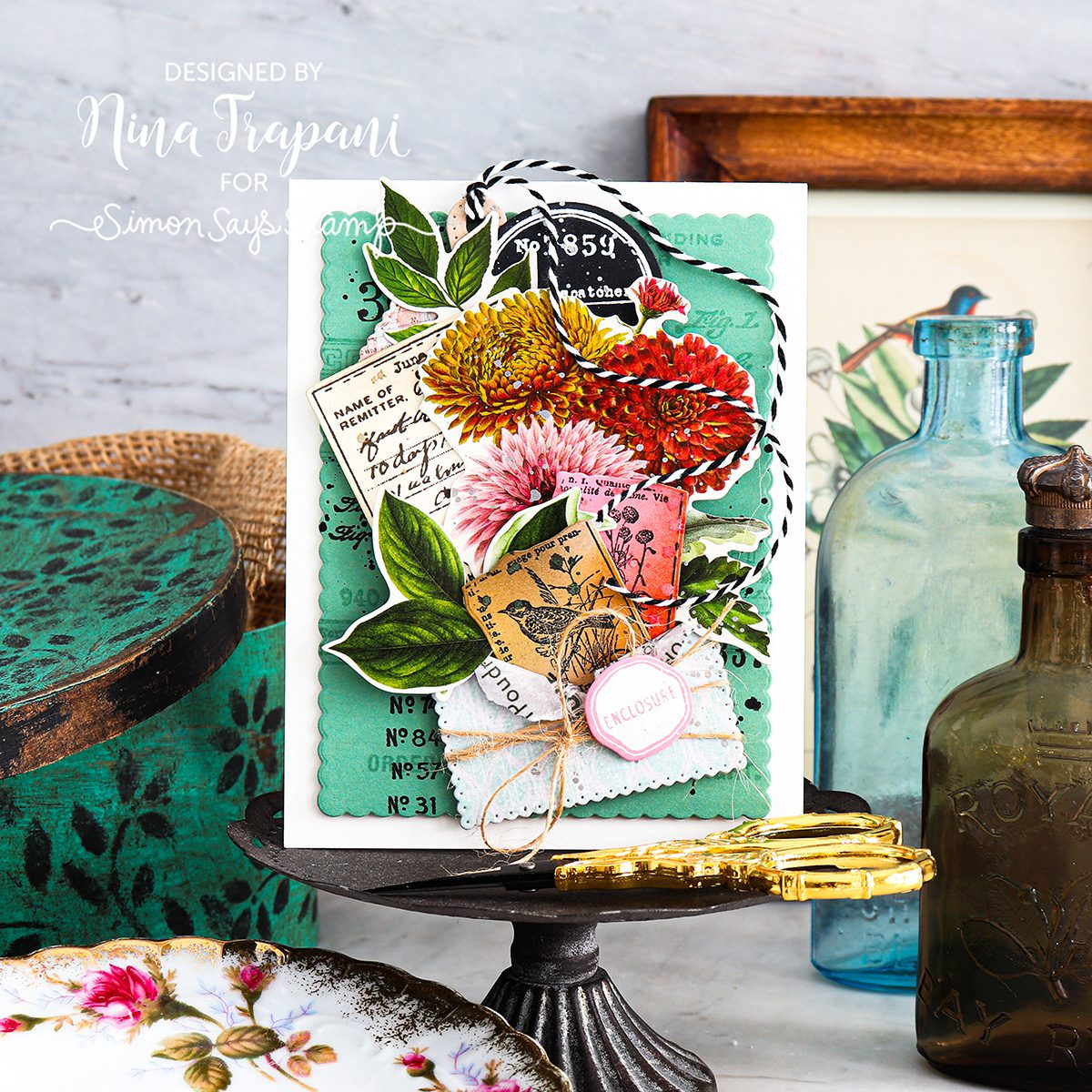 Tim Holtz Field Notes Stamps with Simon Says Stamp Dies Bundle setfn26 Vintage Card | color-code:ALT11