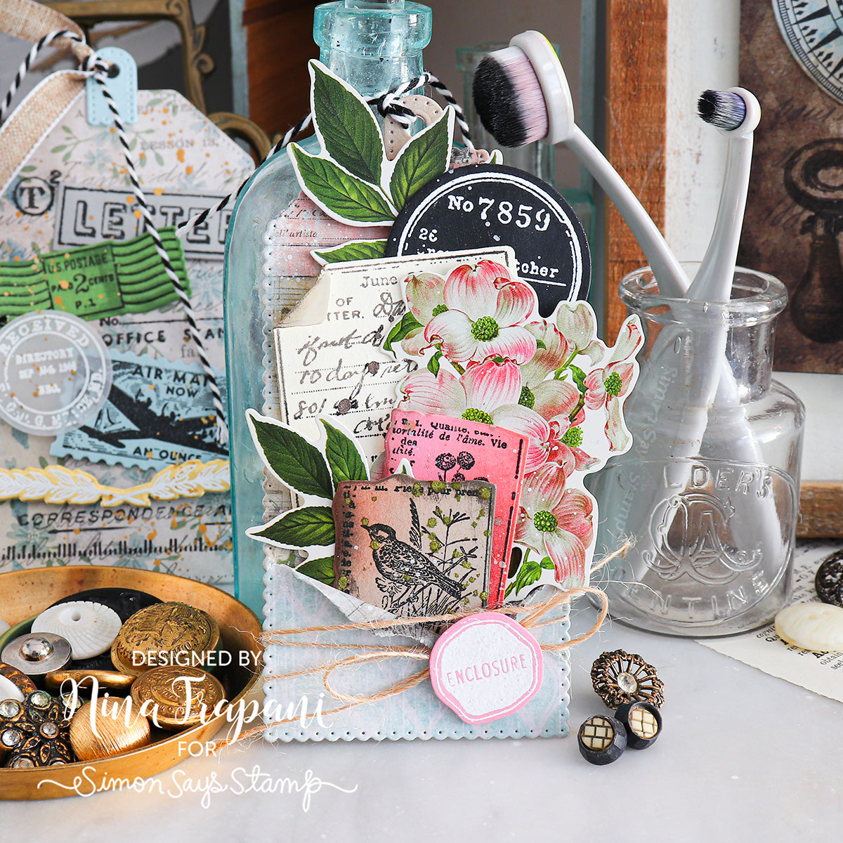 Tim Holtz Field Notes Stamps with Simon Says Stamp Dies Bundle setfn26 Vintage Tag