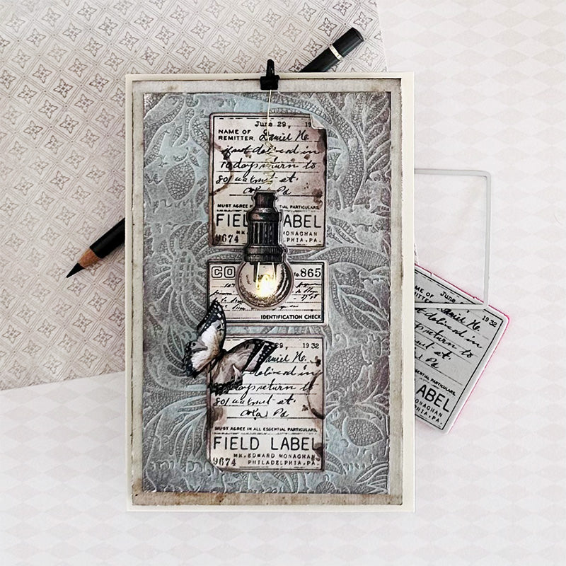Simon Says Stamp Field Notes Wafer Dies 396sss Vintage Card