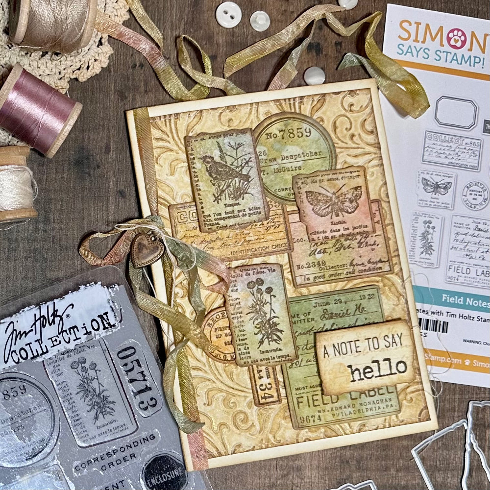 Simon Says Stamp Field Notes Wafer Dies 396sss Hello Card