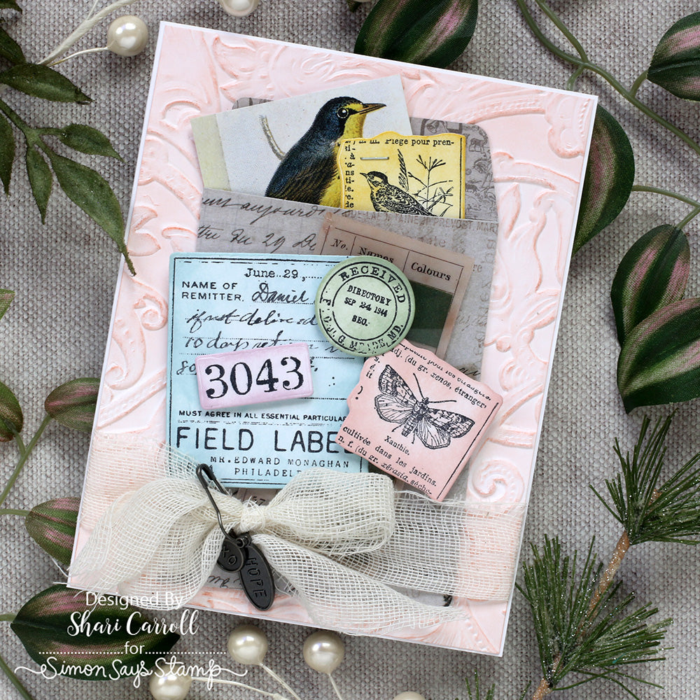 Tim Holtz Field Notes Stamps with Simon Says Stamp Dies Bundle setfn26 Vintage Card | color-code:ALT02