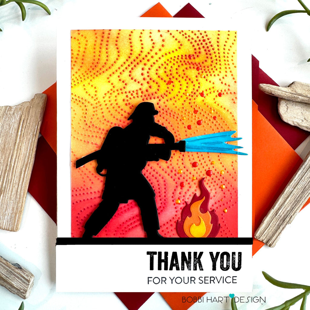 Simon Says Stamp Firefighter Wafer Dies 1609sdc Shine On Thank You for Your Service Card Bobbi Lemanski