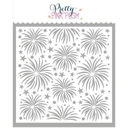 Pretty Pink Posh FIREWORKS Stencil