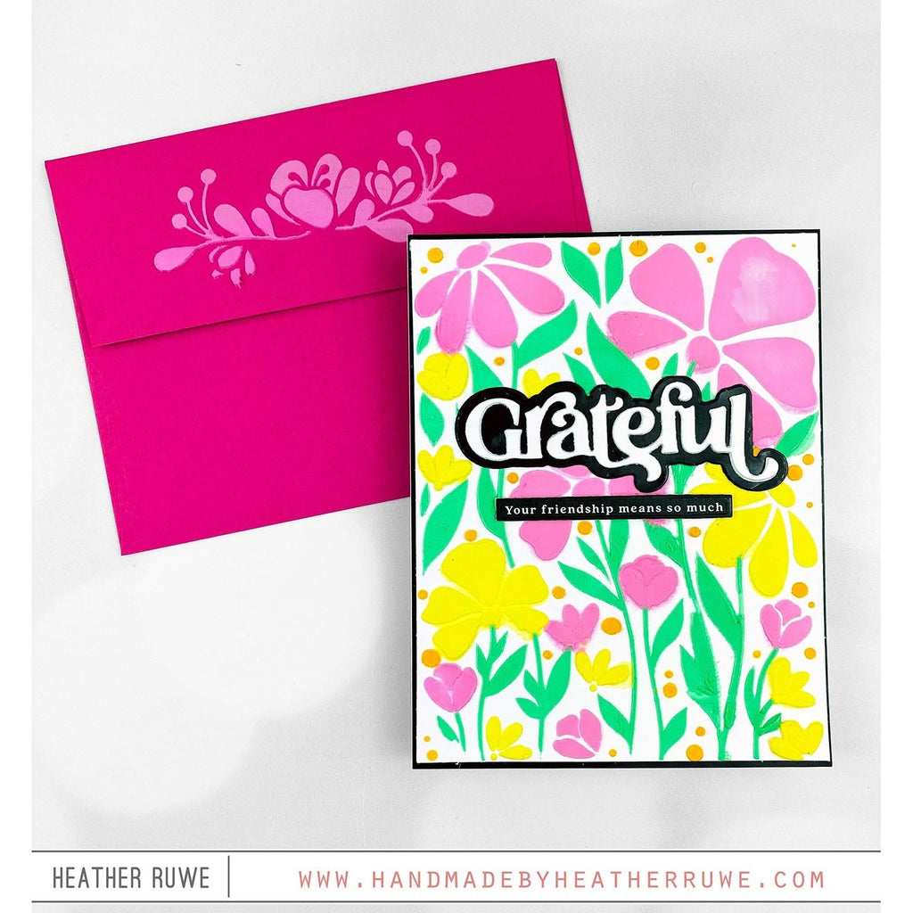 Simon Says Stamp Stencils Floral Whimsy ssst221683 Stamptember Grateful Card