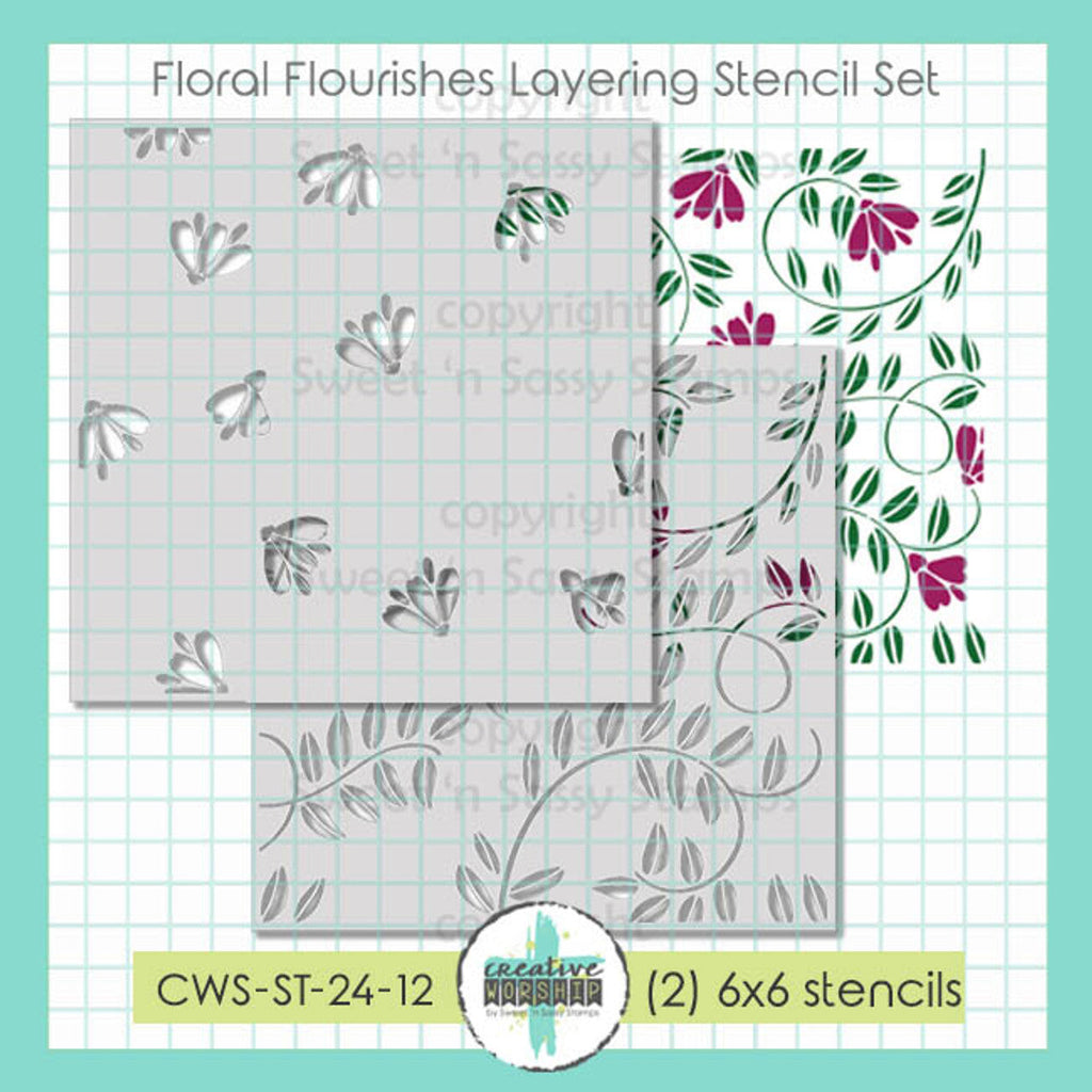 Creative Worship Floral Flourishes Layering Stencils cws-st-24-12