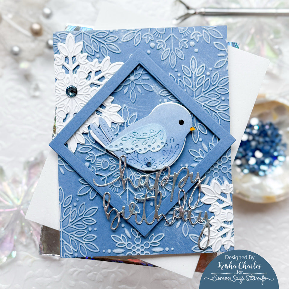 Simon Says Stamp Flourish Bird Wafer Dies s1089 DieCember Birthday Card | color-code:ALT07