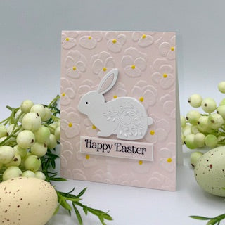 Simon Says Stamp Flourish Rabbit Wafer Dies s1122 Beautiful Moments Easter Card