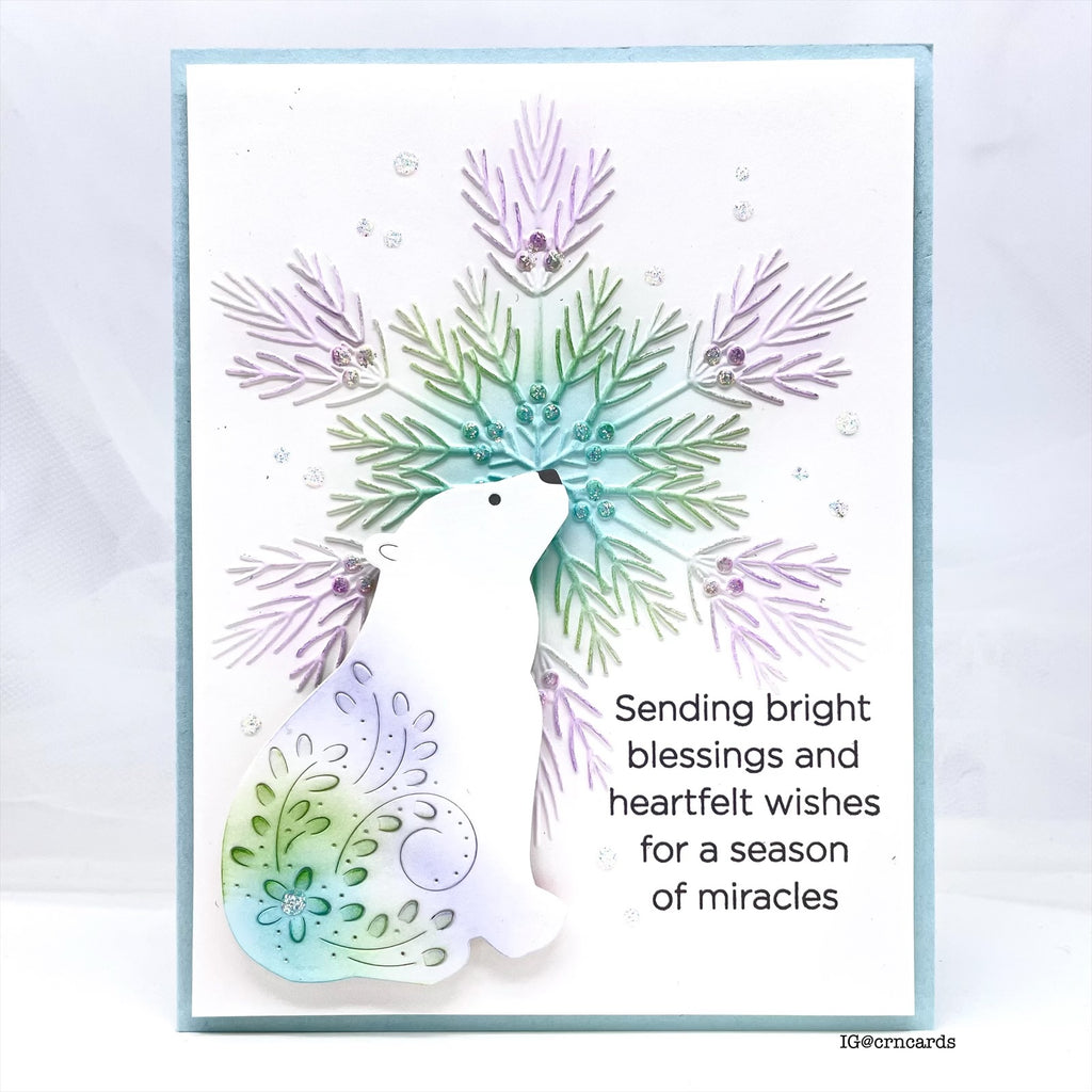 Simon Says Stamp Flourish Bear Wafer Dies s1078 DieCember Christmas Card