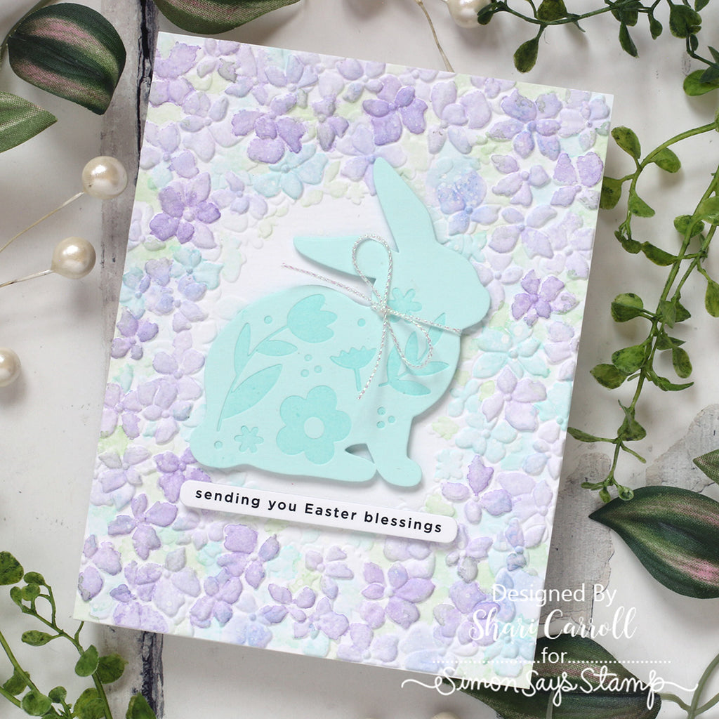 Simon Says Stamp Embossing Folder Flower Frame sf579 Beautiful Moments Easter Card