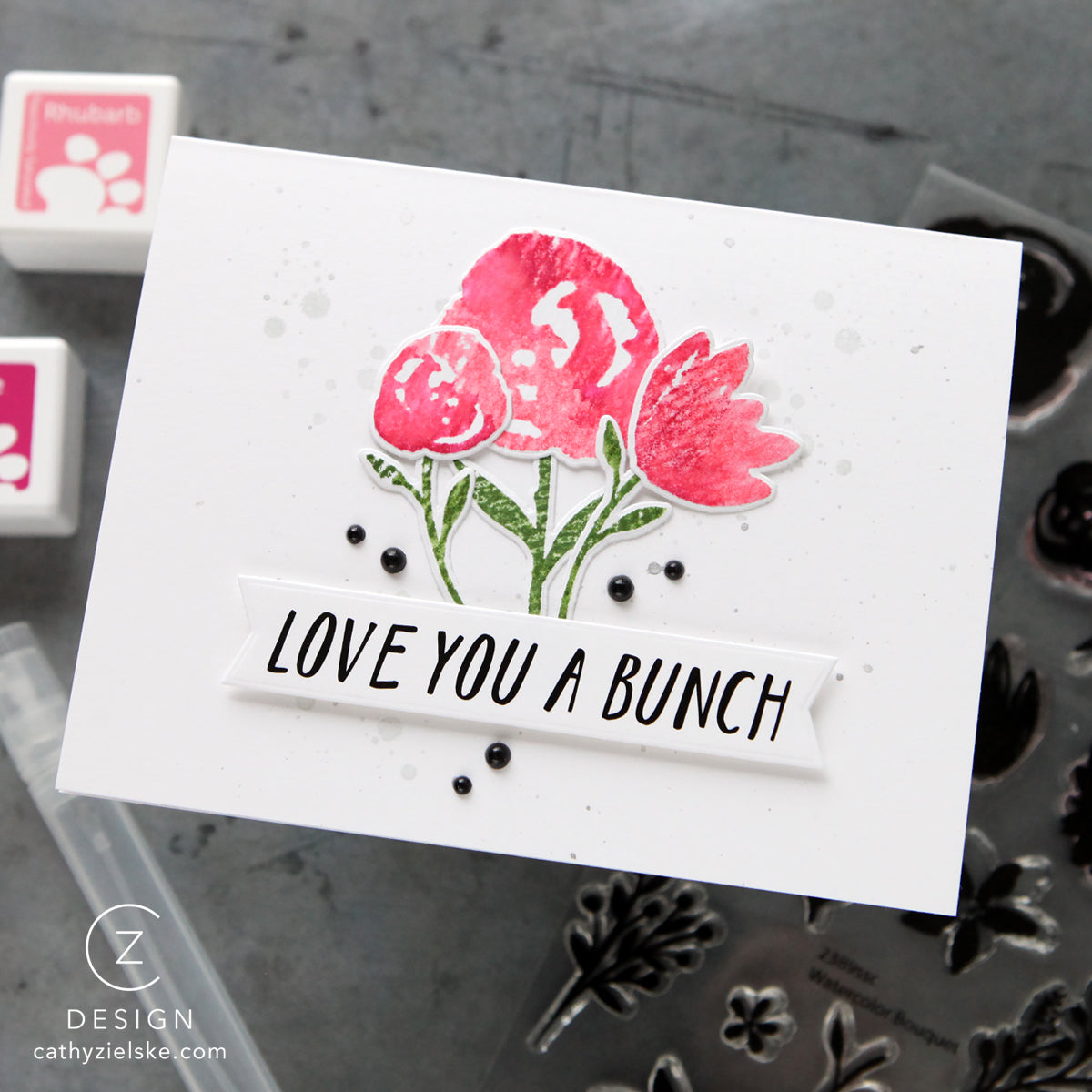 Simon Says Stamp and Dies Watercolor Bouquet set1167wb Love Card | color-code:ALT07