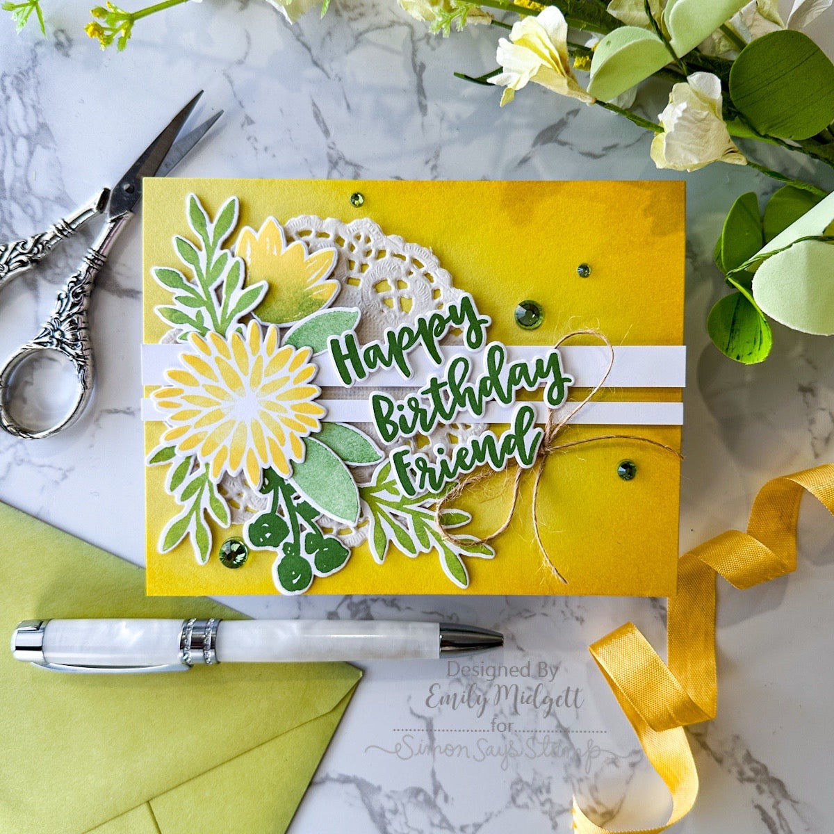 Simon Says Stamp and Dies Watercolor Bouquet set1167wb Birthday Card | color-code:ALT21