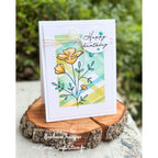 Rainbow Splash Clear Stamps Enchanted Blooms rs112c Birthday Card