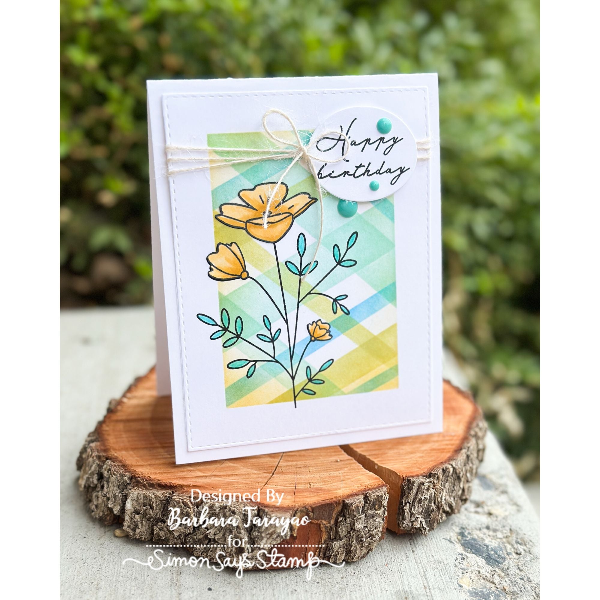 Rainbow Splash Stamps and Dies Enchanted Blooms rs26set Birthday Card