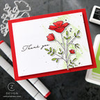 Rainbow Splash Clear Stamps Enchanted Blooms rs112c green Thank You Card
