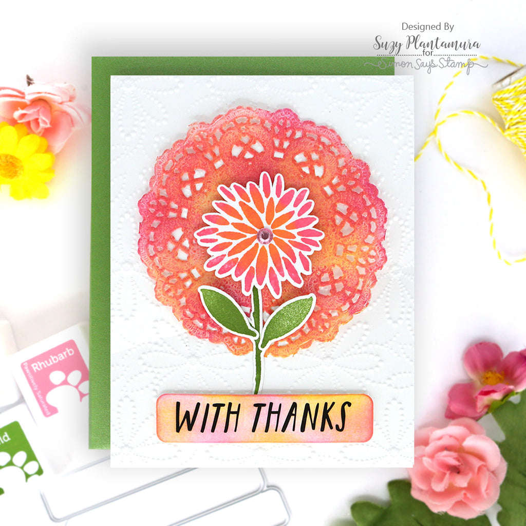 Simon Says Clear Stamps Watercolor Bouquet 2389ssc Thanks Card | color-code:ALT18