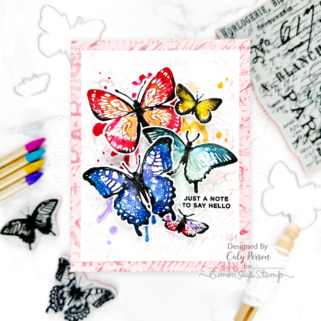 Simon Says Stamp Flutter Wafer Dies 294sss Hello Card | color-code:ALT01