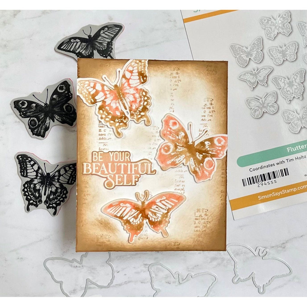 Simon Says Stamp Flutter Wafer Dies 294sss Beautiful Self Card | color-code:ALT05