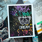 Tim Holtz Flutter Stamps with Simon Says Stamp Dies Bundle setfl25 Dream Card