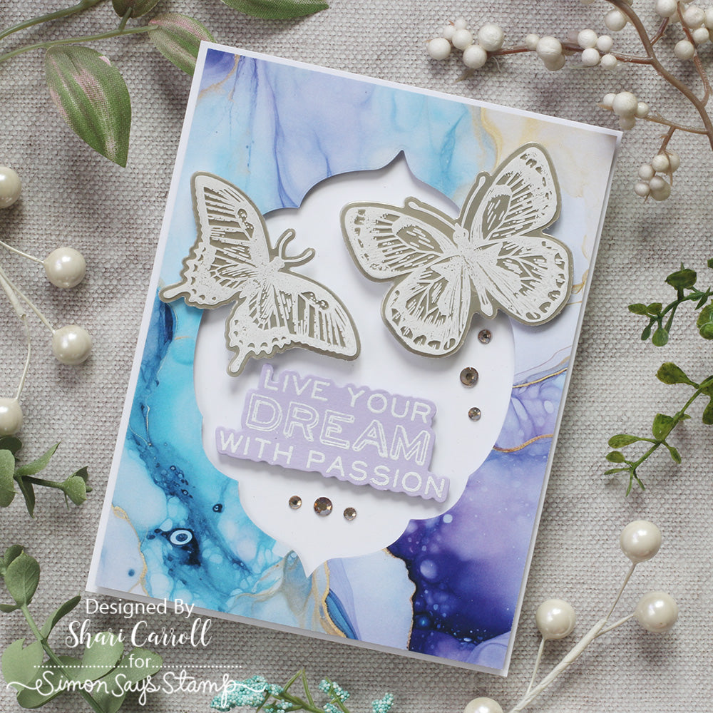 Simon Says Stamp Flutter Wafer Dies 294sss Live Your Dream Card