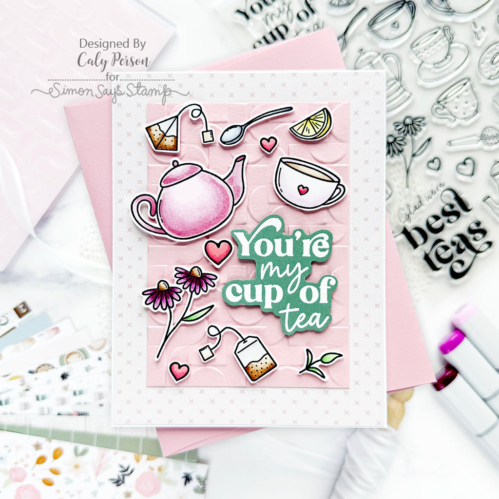 Simon Says Stamp Embossing Folder Demilune sf359 Friend Card