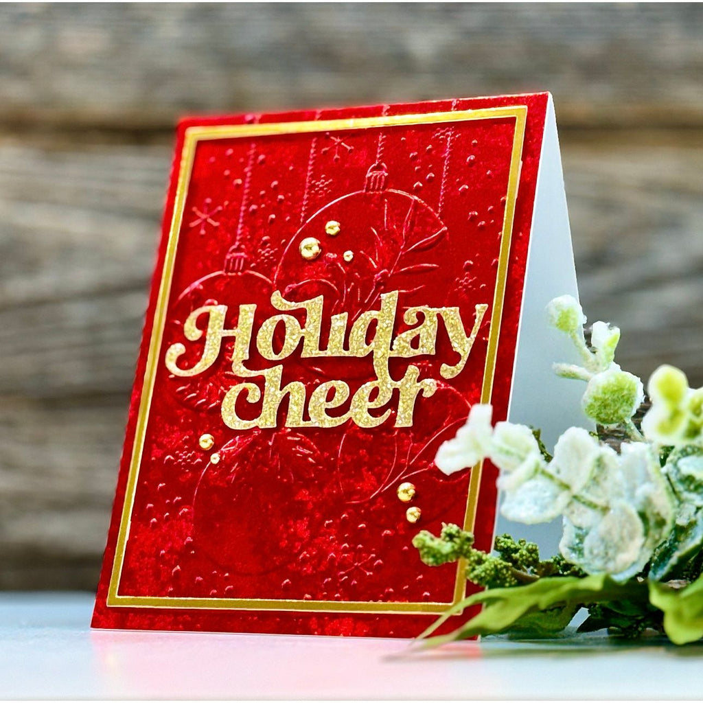Simon Says Stamp Embossing Folder Verdant Ornaments sf366 Christmas Card