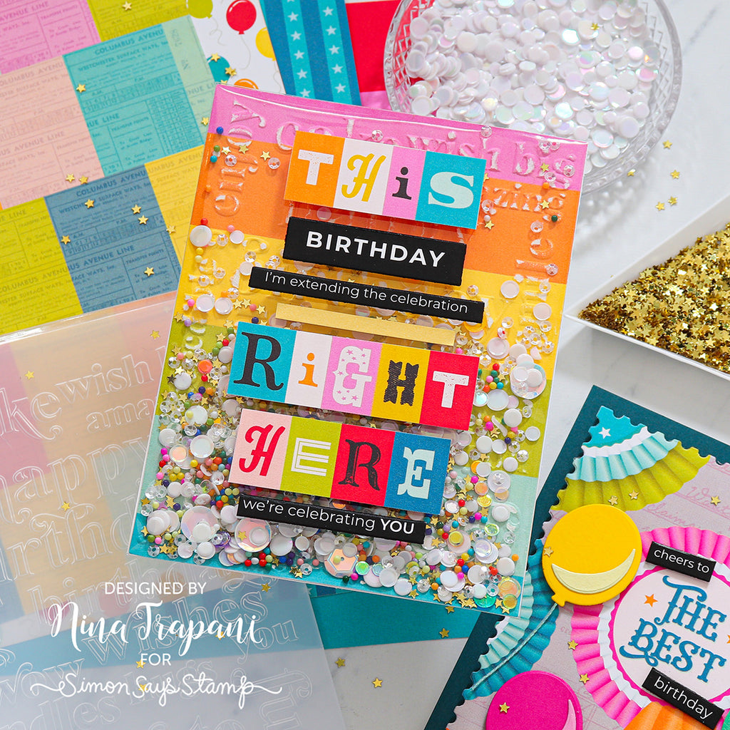 Simon Says Stamp Embossing Folder Birthday Sentiments sf528 Birthday Card | color-code:ALT03