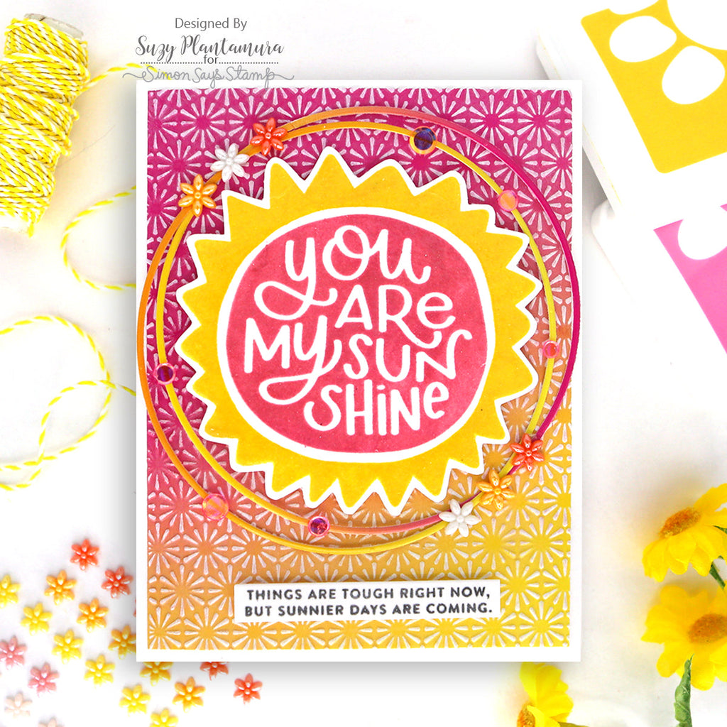 Simon Says Stamp Sunny Vibes Collection I Want It All Embossing Folders set810ef Sunshince Card