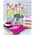 Simon Says Stamps and Stencils Folk Flowers set1206ff In My Heart Hello, Friend Card