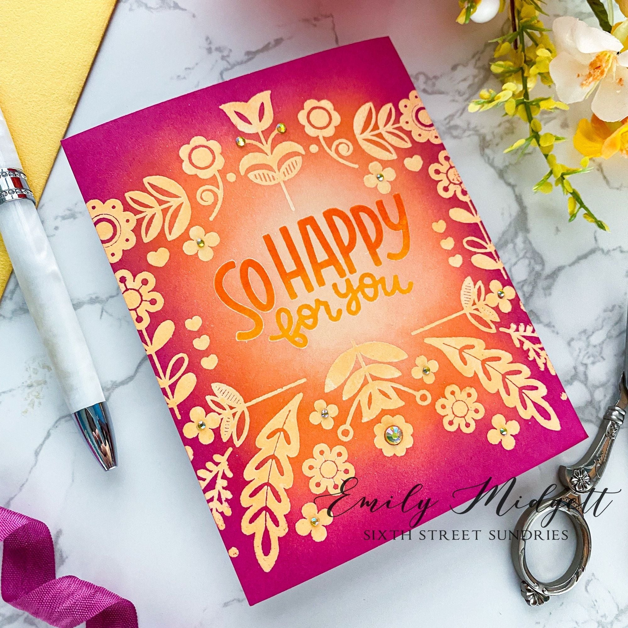 Simon Says Clear Stamps Folksy Cats sss202696c Out Of This World Wedding Card | color-code:ALT05