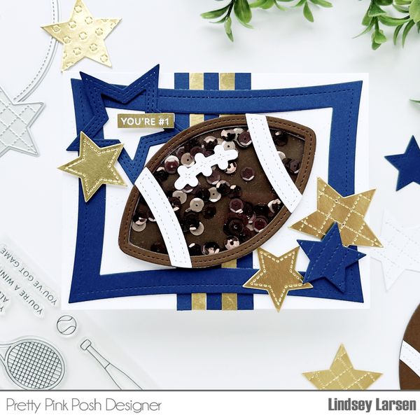 Pretty Pink Posh Stitched Stars Dies shaker card