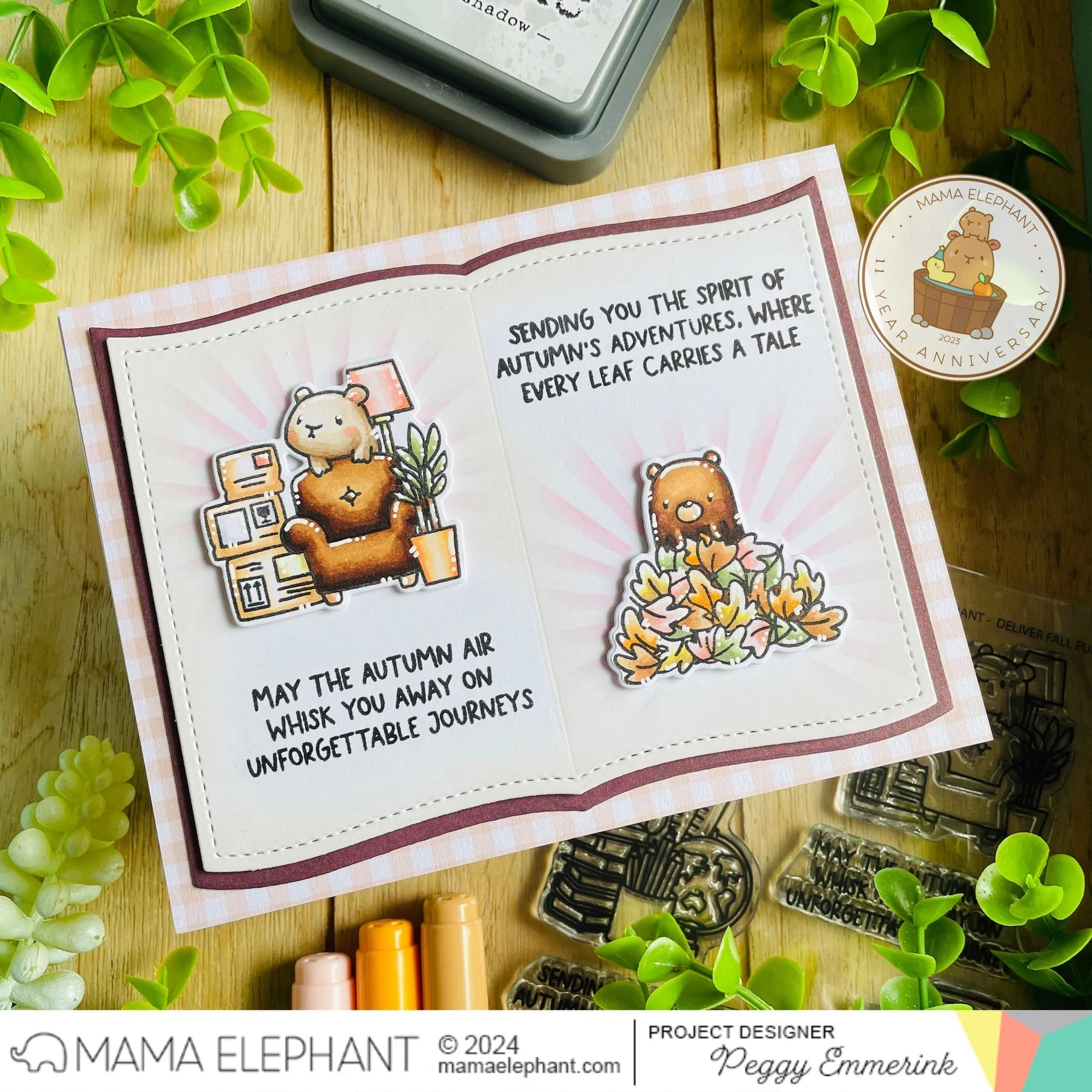 Mama Elephant Deliver Fall Fun Creative Cuts Steel Dies cute bear