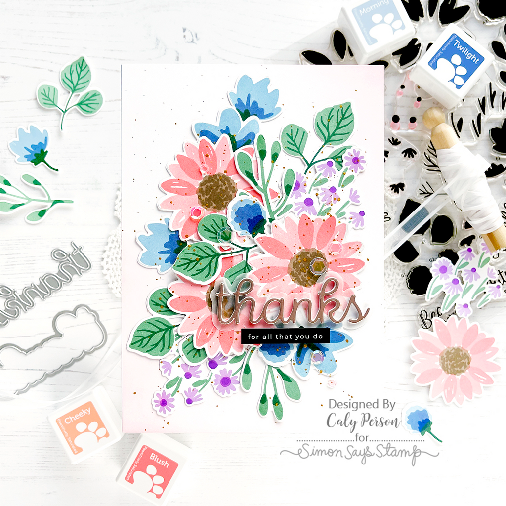 Simon Says Clear Stamps Fresh Air Fall Flowers sss202745c Season Of Wonder Thanks Card | color-code:ALT04