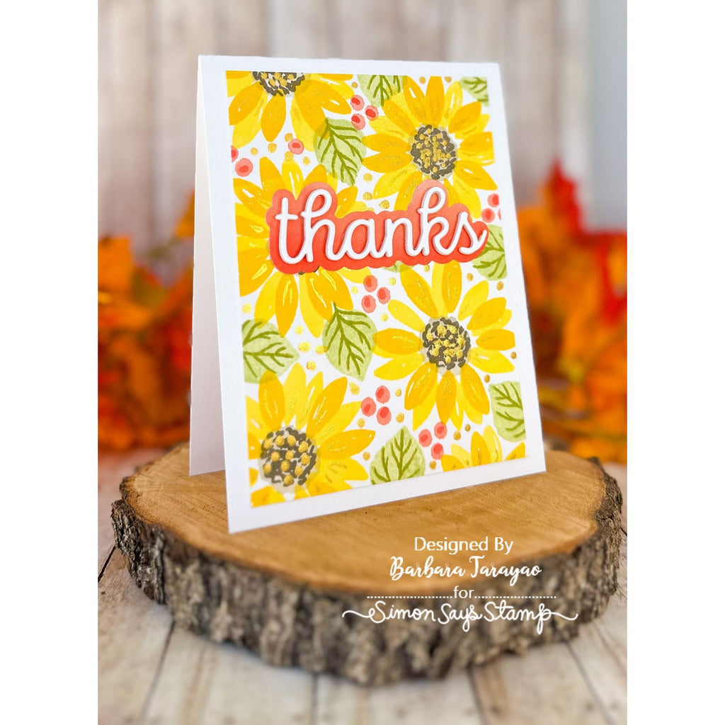 Simon Says Clear Stamps Fresh Air Fall Flowers sss202745c Season Of Wonder Thanks Card