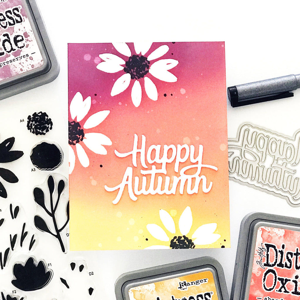Simon Says Clear Stamps Fresh Air Fall Flowers sss202745c Season Of Wonder Autumn Card 