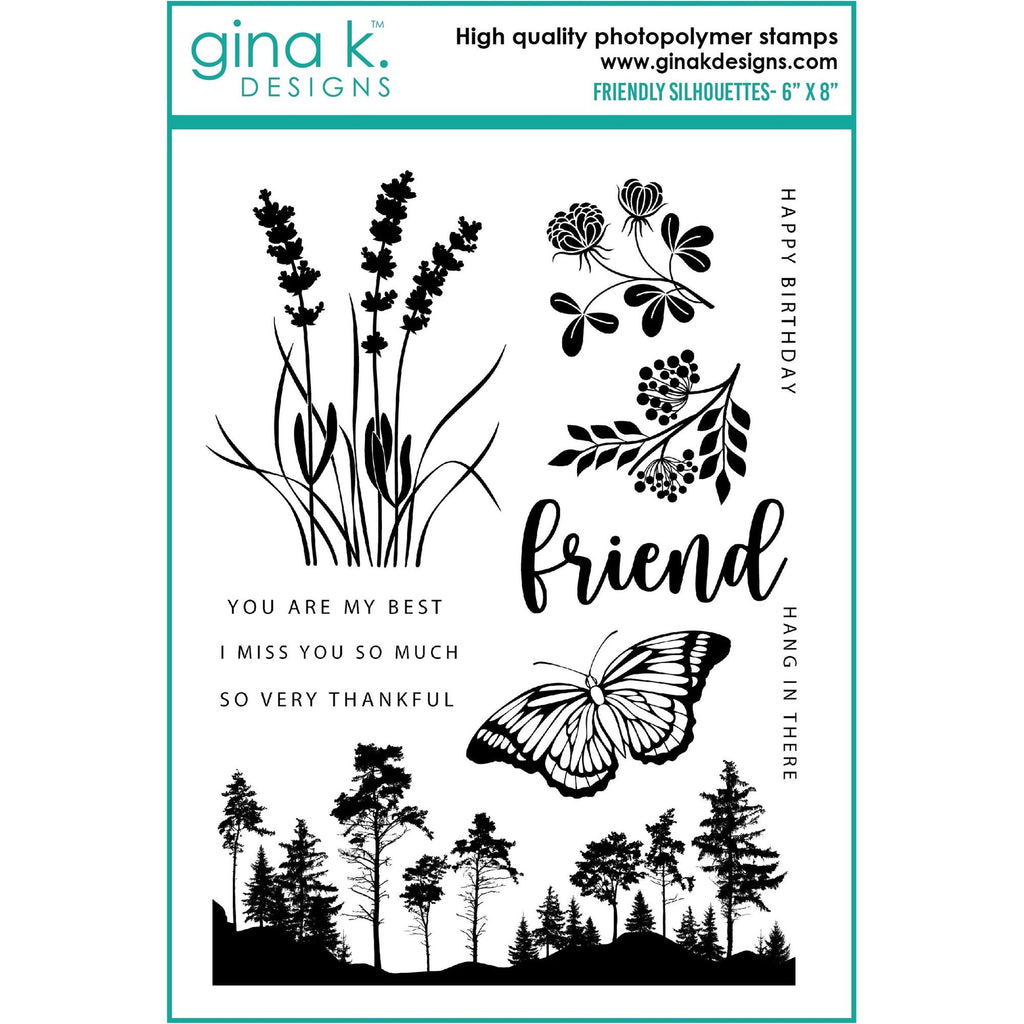 Gina K Designs FRIENDLY SILHOUETTES Clear Stamps gkd122