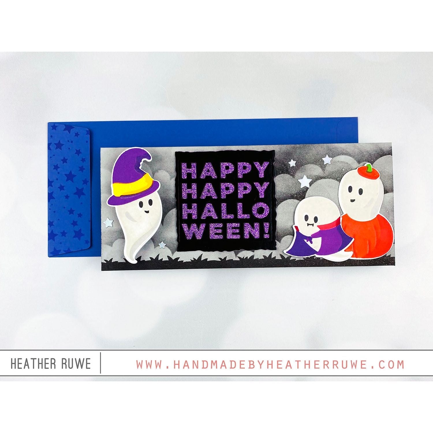 Simon Says Stamps and Dies Friendly Ghosts set657fg Stamptember Halloween Card 