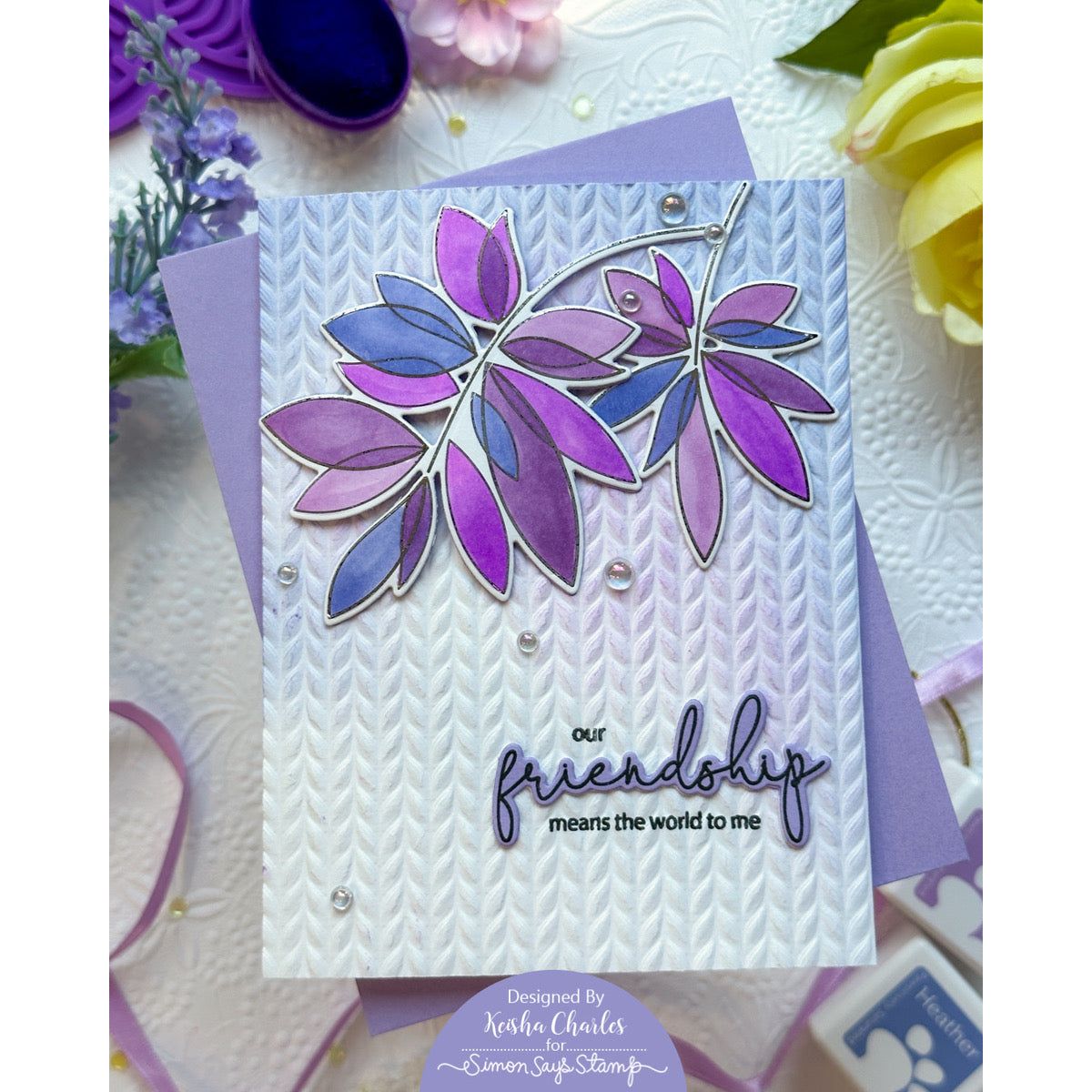 Simon Says Stamp Foil Transfer Cards Friendship Leafy Cluster 1000sf Splendor Friend Card