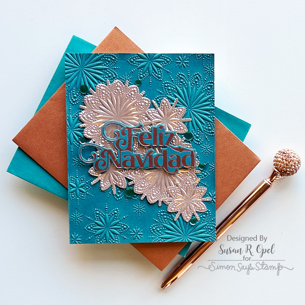Simon Says Stamp Sequins Frosty Pines fp1123 All The Joy Christmas Card