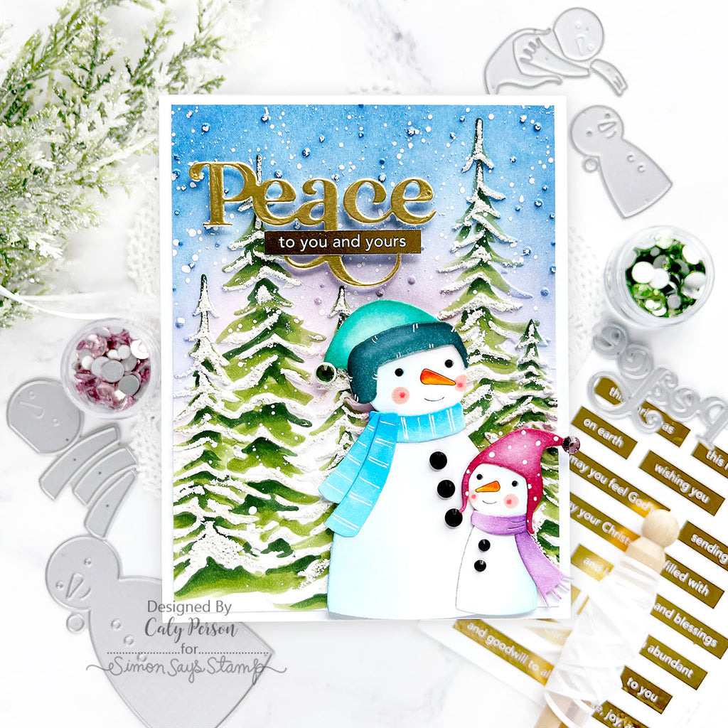 Simon Says Stamp Embossing Folder Frosty Pines sf421 Festive Fun Christmas Card | color-code:ALT03