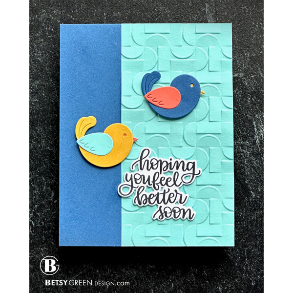 Simon Says Stamp Fun Birdie Wafer Die s1086 Happy Camper Feel Better Card