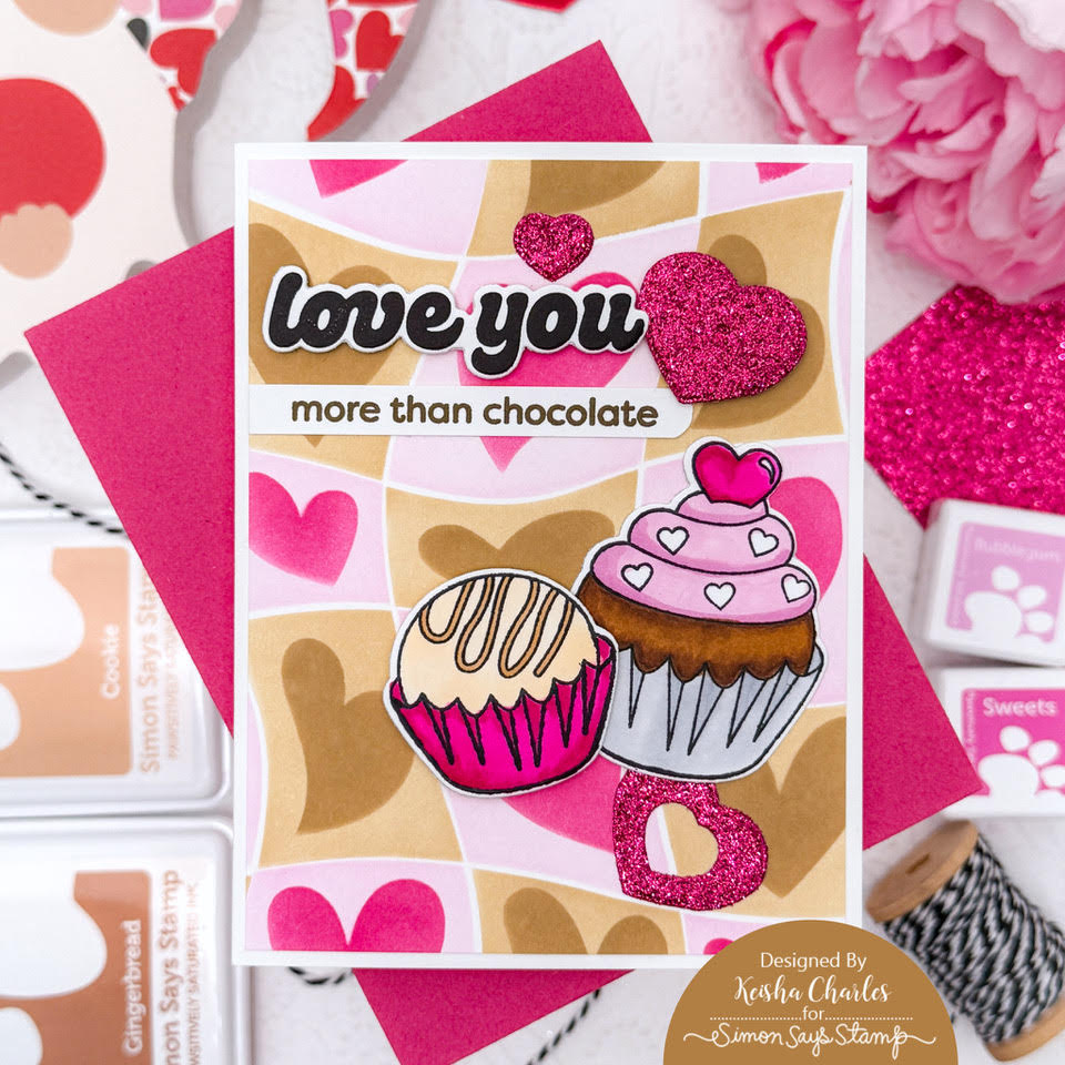 Simon Says Stamp Set of 4 Stencils Funky Hearts 1069st To Be Loved Love Card | color-code:ALT11