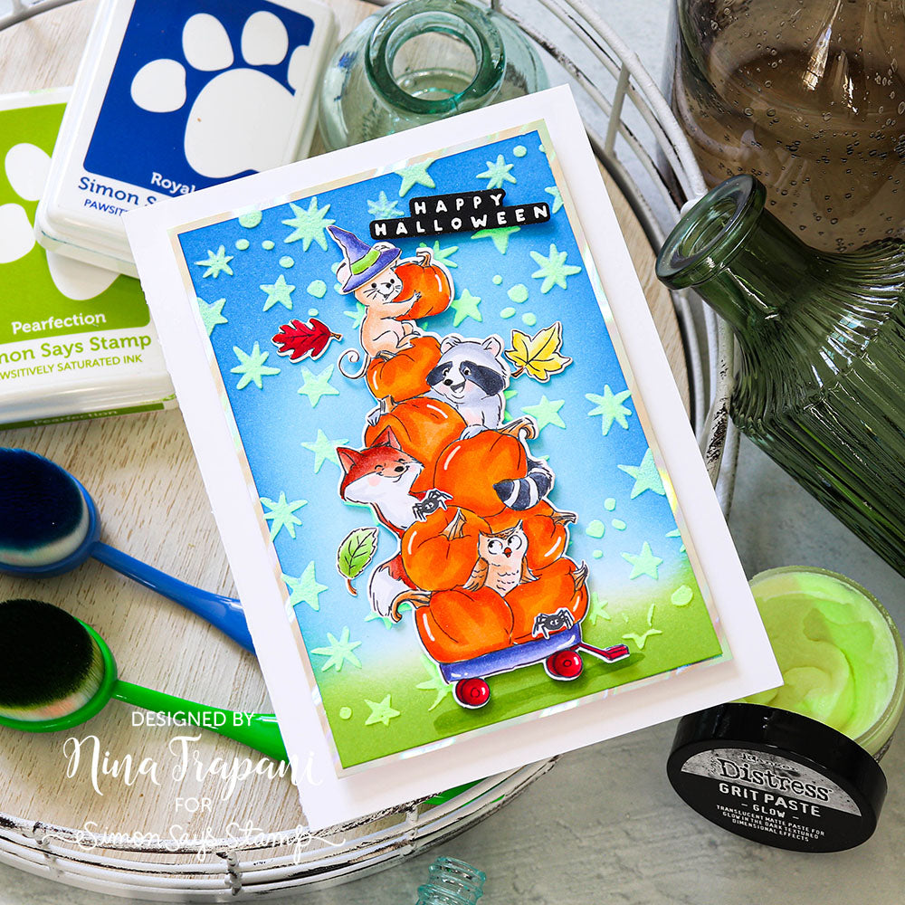Tim Holtz Distress Halloween Grit Paste Glow Ranger tshk84464 Glow In The Dark Halloween Card | color-code:ALT07