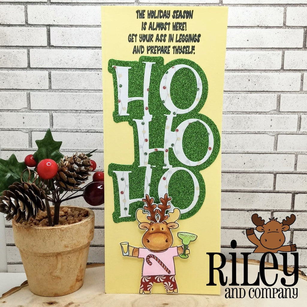 Riley And Company Funny Bones Leggings Cling Rubber Stamp rwd-1205 ho ho ho