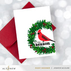 Altenew Birds of the Season Clear Stamps alt8092 cardinal wreath