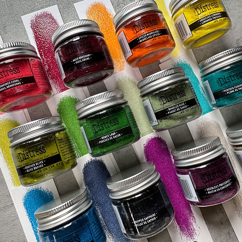 Tim Holtz Distress Embossing Glaze Set Of 12 Ranger ranger168 Color Swatch Layout | color-code:ALT06